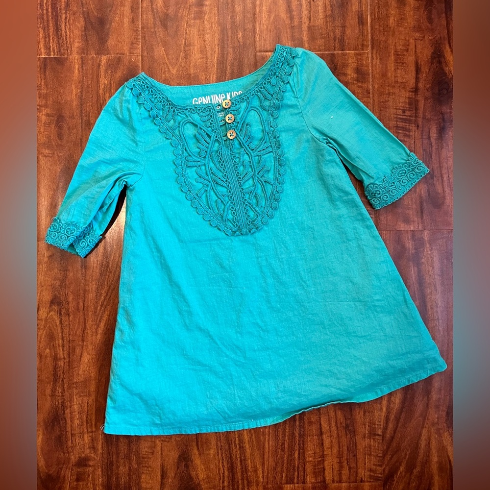 Baby girls teal blue green dress 18m